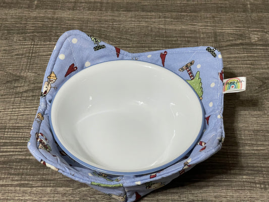 Bowl cozy - Snowman blue