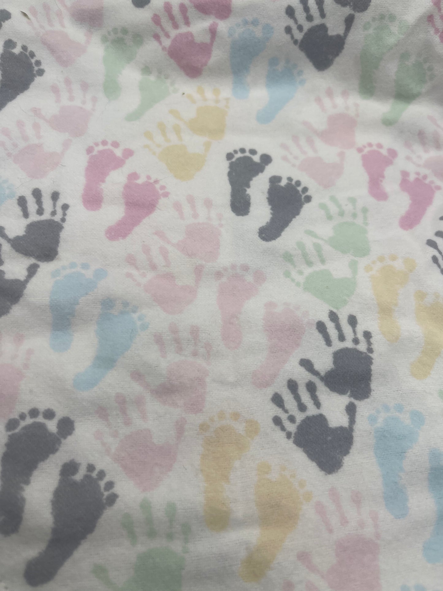 Pastel baby handprints burp cloth