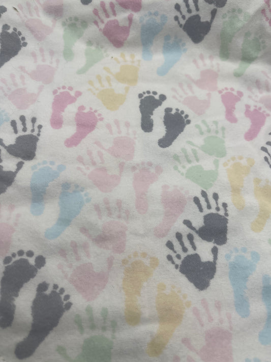 Pastel baby handprints burp cloth