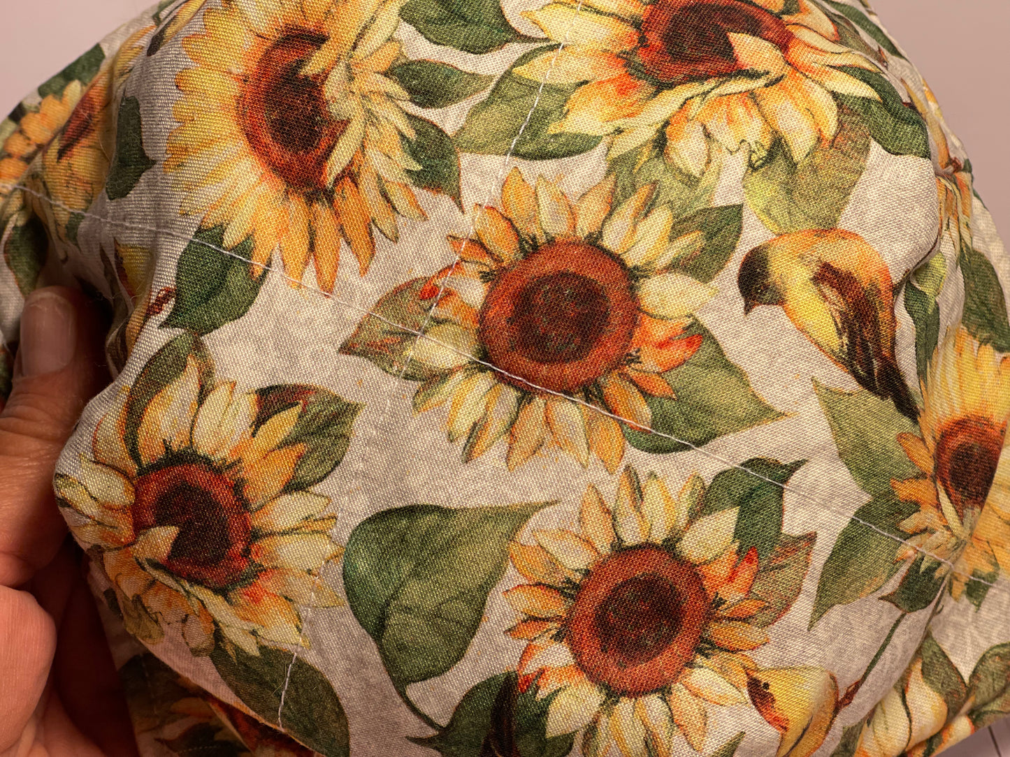Bowl cozy - sunflowers & birds